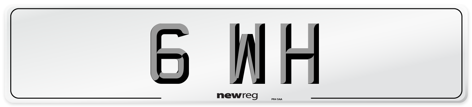 6 WH Number Plate from New Reg